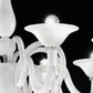 Sylcom Dolfin 1380/16+8-D-BL.CR Milk White and Clear Chandelier in Polished Gold Metal Finish