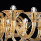 Sylcom Dolfin 1380/16+8-D-D.A Amber Detailing Chandelier in Polished Gold Metal Finish