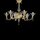 Sylcom Dolfin 1380/5-D-CR.ORO Clear and 24 Kt Gold Chandelier in Polished Gold Metal Finish