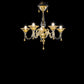 Sylcom Dolfin 1380/5-D-CR.ORO Clear and 24 Kt Gold Chandelier in Polished Gold Metal Finish