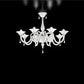 Sylcom Dolfin 1380/8-K-BL.CR Milk White and Clear Chandelier in Polished Chrome Metal Finish