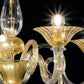 Sylcom Dolfin 1380/8+4-D-CR.ORO Clear and 24 Kt Gold Chandelier in Polished Gold Metal Finish