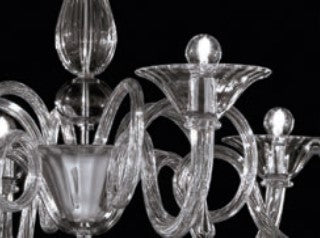 Sylcom Dolfin 1380/8+4-D-GRY Gray Chandelier in Polished Gold Metal Finish