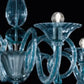 Sylcom Dolfin 1380/8+4-K-DEN Blue Denim Chandelier in Polished Chrome Metal Finish