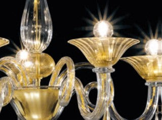 Sylcom Dolfin 1380/A1-K-CR.ORO Clear and 24 Kt Gold Wall Lamp in Polished Chrome Metal Finish