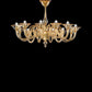 Sylcom Dolfin 1382/12-D-D.A Amber Detailing Chandelier in Polished Gold Metal Finish
