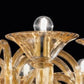 Sylcom Dolfin 1382/12+6-D-D.A Amber Detailing Chandelier in Polished Gold Metal Finish