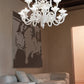 Sylcom Dolfin 1382/12+6-K-BL.CR Milk White and Clear Chandelier in Polished Chrome Metal Finish