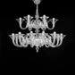 Sylcom Dolfin 1382/12+6-K-CR Clear and Clear Chandelier in Polished Chrome Metal Finish