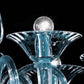 Sylcom Dolfin 1382/6-K-DEN Blue Denim Chandelier in Polished Chrome Metal Finish