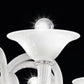 Sylcom Dolfin 1382/8+4-D-BL.CR Milk White and Clear Chandelier in Polished Gold Metal Finish
