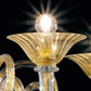Sylcom Dolfin 1382/8+4-D-CR.ORO Clear and 24 Kt Gold Chandelier in Polished Gold Metal Finish