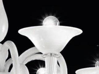 Sylcom Dolfin 1382/A2-K-BL.CR Milk White and Clear Wall Lamp in Polished Chrome Metal Finish
