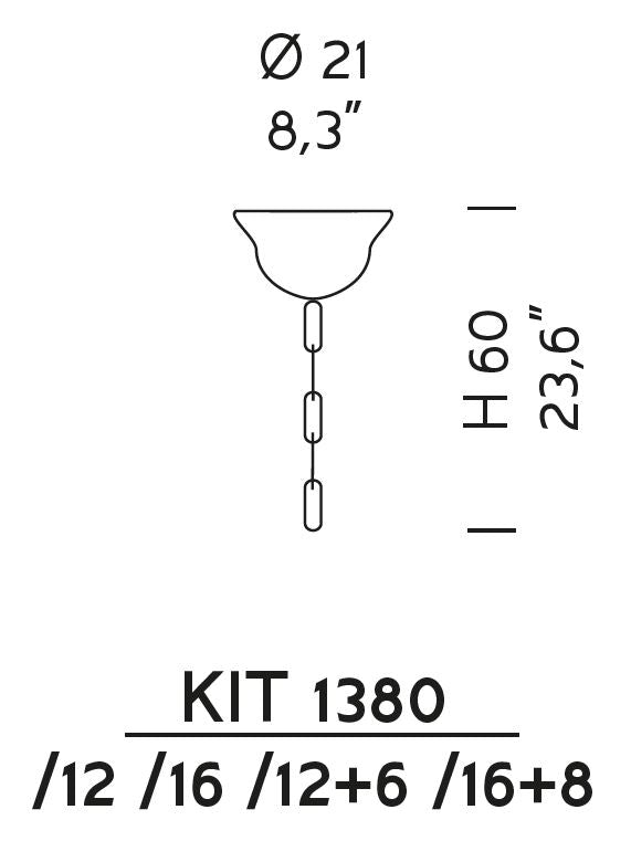 Sylcom Dolfin KIT CATENA 1380 12/16/12+6/16+8-K Kit of Chain in Polished Chrome Metal Finish