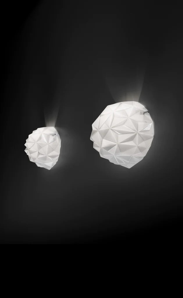 Sylcom Emisphera 0206-K-BL Milk White Clear Wall Lamp in Polish Chrome Metal Finish
