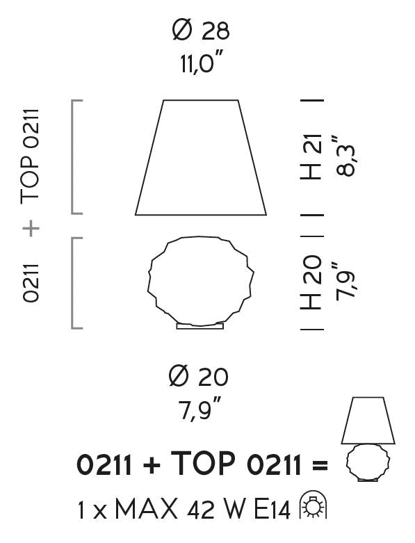 Sylcom Emisphera TOP 0211-AV Ivory Lampshade