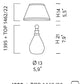 Sylcom Felicita 1395-D-BLAV Milk White Ivory Table Lamp in Polished Gold Metal Finish