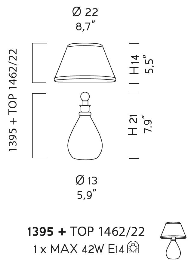 Sylcom Felicita 1395-D-GRY Grey Table Lamp in Polished Gold Metal Finish