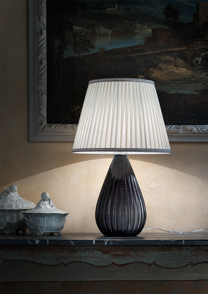Sylcom Felicita 1396 XL-K-GRY Grey Table Lamp in Polished Chrome Metal Finish