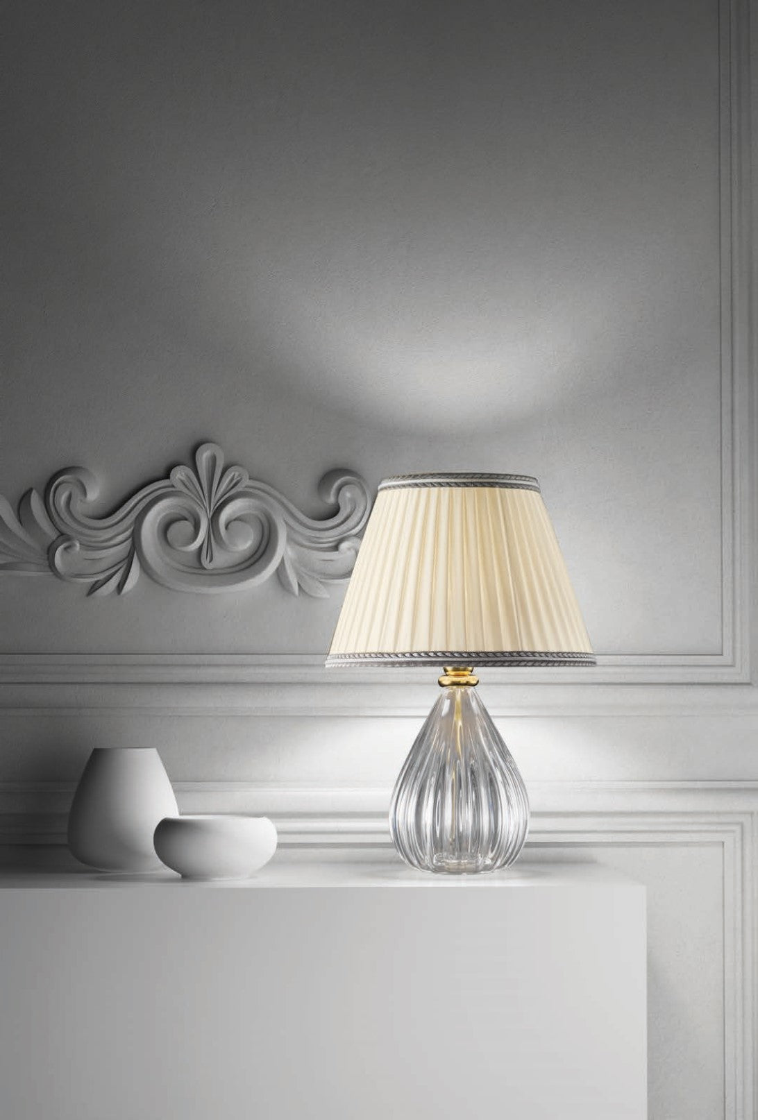 Sylcom Felicita TOP 1462/22-ARG Ivory and Silver Trim Lampshade