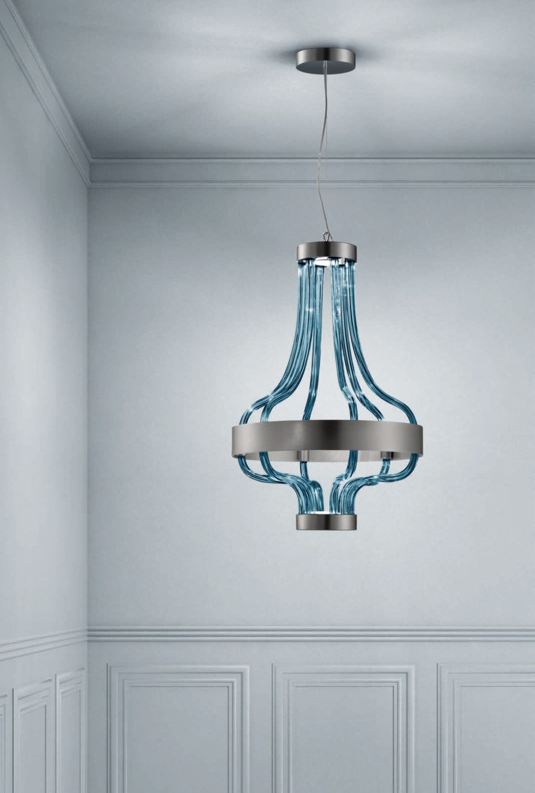 Sylcom Festa 3000-CRS-DEN Blue Denim Suspension in Brushed Chrome Metal Finish