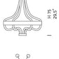 Sylcom Festa 3000-OS-BL Milk White Clear Suspension in Brushed Gold Metal Finish