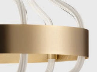 Sylcom Festa 3001-OS-BL Milk White Clear Suspension in Brushed Gold Metal Finish