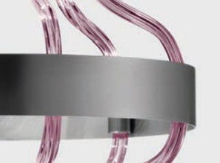 Sylcom Festa 3002-CRS-AMT Amethyst Ceiling Lamp in Brushed Chrome Metal Finish