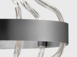 Sylcom Festa 3002-CRS-CR Clear Ceiling Lamp in Brushed Chrome Metal Finish
