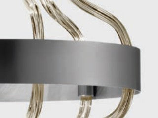 Sylcom Festa 3002-CRS-FU Smoked Ceiling Lamp in Brushed Chrome Metal Finish