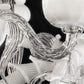 Sylcom Foscari 1520/3-K-BL.CR Milky White Clear Chandelier in Polished Chrome Metal Finish