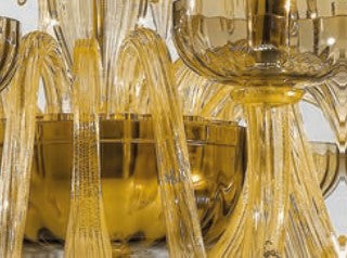 Sylcom Foscari 1521/16-K-FU.ORO Smoked and 24 Kt Gold Chandelier in Polished Chrome Metal Finish