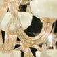 Sylcom Foscari 1521/6-D-BLAV.ORO Milky Ivory 24 Kt Gold Chandelier in Polished Gold Metal Finish