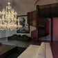 Sylcom Foscari 1521/8+4-K-BL.OCE Milky White Ocean Chandelier in Polished Chrome Metal Finish