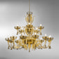 Sylcom Foscari 1522/16+8+4-D-CR Clear Chandelier in Polished Gold Metal Finish