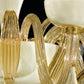 Sylcom Foscari 1523/12x5-K-BLAV.AV Milky White Ivory Chandelier in Polished Chrome Metal Finish