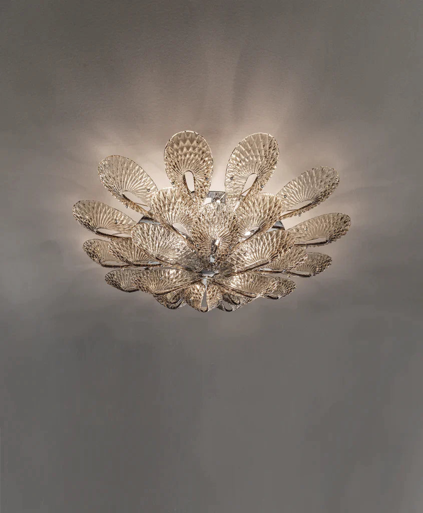 Sylcom Gabbiano 490/108-K-FU Smoked Ceiling Lamp in Polished Chrome Finish