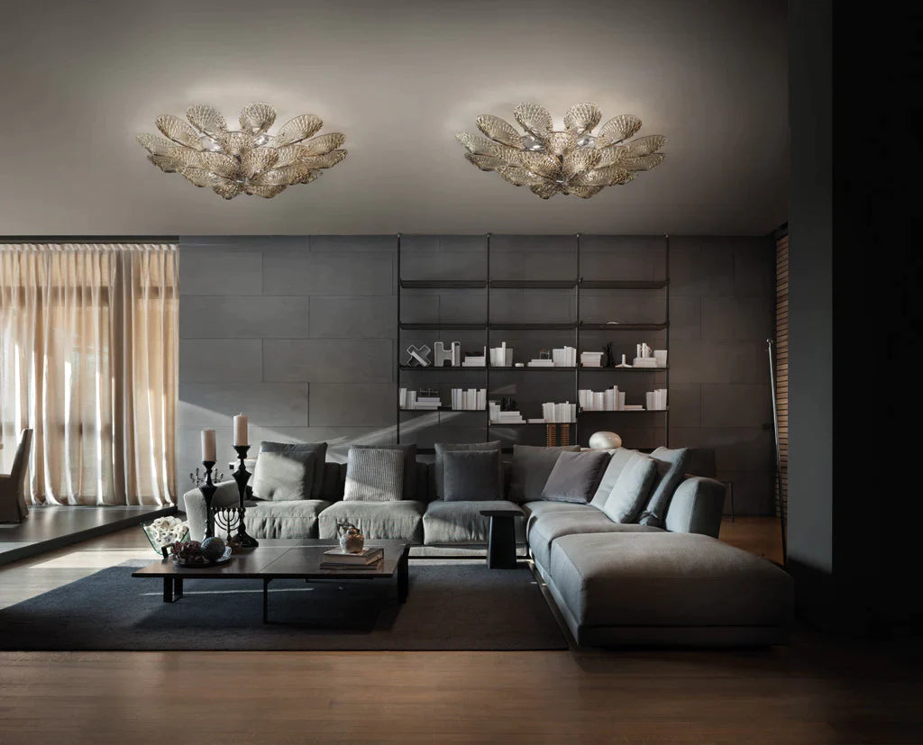 Sylcom Gabbiano 490/76-K-CR Clear Ceiling Lamp in Polished Chrome Finish
