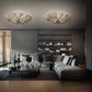Sylcom Gabbiano 490/76-K-DEN Blue Denim Ceiling Lamp in Polished Chrome Finish