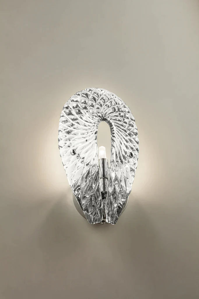 Sylcom Gabbiano 492/A1-K-CR Clear Ceiling Lamp in Polished Chrome Finish