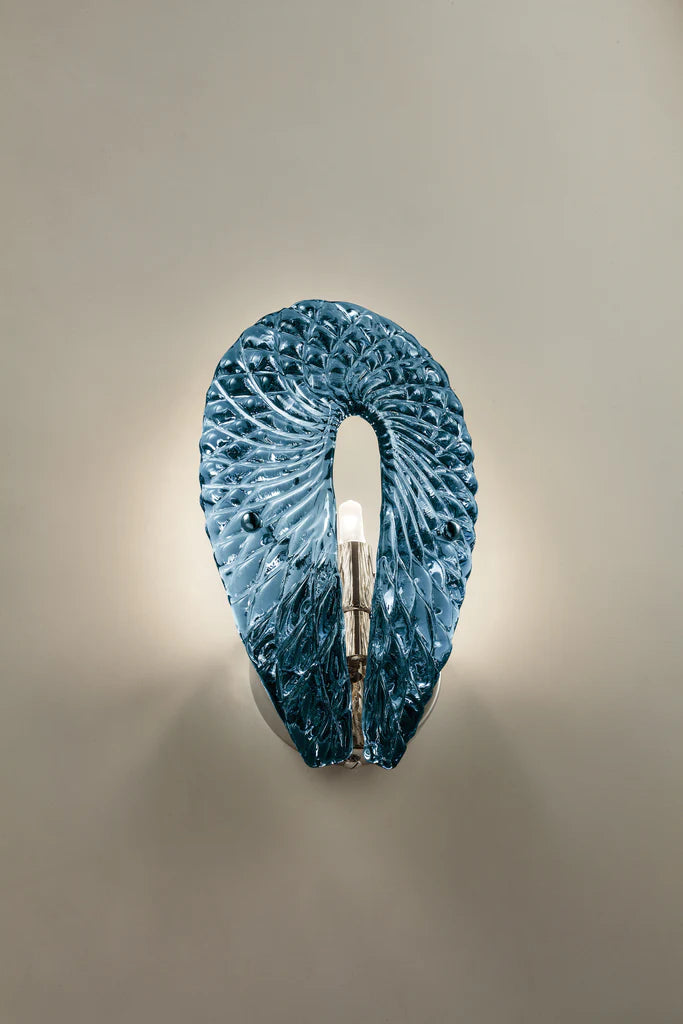 Sylcom Gabbiano 492/A1-K-DEN Blue Denim Ceiling Lamp in Polished Chrome Finish