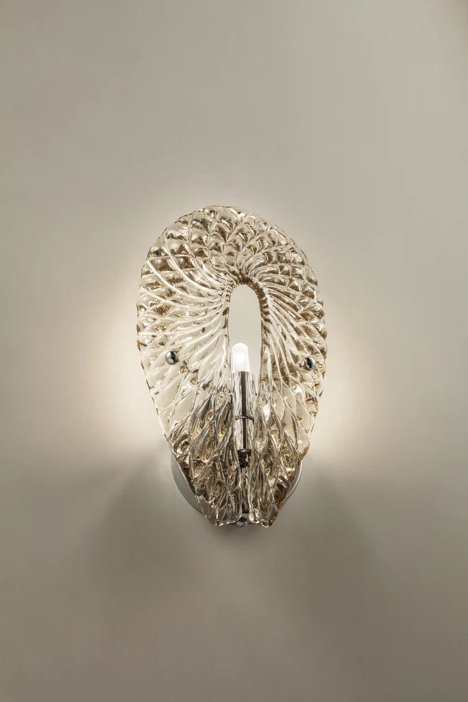 Sylcom Gabbiano 492/A1-K-FU Smoked Ceiling Lamp in Polished Chrome Finish