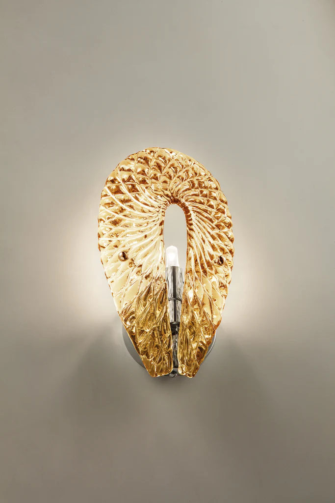 Sylcom Gabbiano 492/A1-K-FU Smoked Ceiling Lamp in Polished Chrome Finish