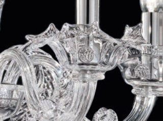 Sylcom Giustinian 1377/12+6-K-CR Clear Chandelier in Polished Chrome Metal Finish
