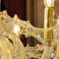 Sylcom Giustinian 1377/16+8+4-D-CR.ORO Clear and 24Kt Gold Chandelier in Polished Gold Metal Finish