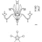 Sylcom Giustinian 1377/5-K-CR.ORO Clear and 24Kt Gold Chandelier in Polished Chrome Metal Finish