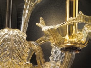 Sylcom Giustinian 1377/8+4-D-FU.ORO Smoked and 24Kt Gold Chandelier in Polished Gold Metal Finish