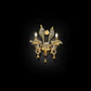 Sylcom Giustinian 1377/A2-D-FU.ORO Smoked and 24Kt Gold Wall Lamp in Polished Gold Metal Finish