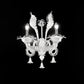 Sylcom Giustinian 1377/A2-K-BL.CR Milk White and Clear Wall Lamp in Polished Chrome Metal Finish