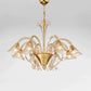 Sylcom Grimani 1479/8-D-D.A Amber Detailing Chandelier in Polished Gold Metal Finish